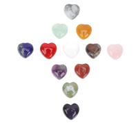 ULDIGI Lot de 12 Petites Pierres Décoratives de Cœur Mini Pierres Naturelles Polies Ornement de Bureau et Décoration Intérieure Figurines Collectives pour Maison et Bureau Taille