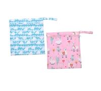 ULDIGI Lot de 2 Paquets Étanches pour Bébé Imprimés, Pochette Réutilisable en Tissu et TPU, pour Organiser Couches et Voyage