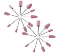 ULDIGI Lot de 20 Meules en Pierre Abrasive Rose pour Micro-Perceuse Électrique, Tête de Meulage en et Métal pour Ponçage et Polissage