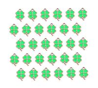 ULDIGI Lot de 30 Pendentifs Charms à Quatre Feuilles Verts Accessoires DIY pour Fabrication Bijoux Artisanaux Breloques Saint-Patrick pour Bracelets Colliers et Décorations Créatives