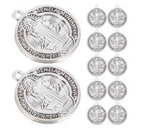 ULDIGI Lot De 30 Pendentifs Croix De Saint Benoît Cadeaux Catholiques Pendentif Médaille Finition Antique Pièce De Monnaie Saint Benoît Breloque Médaille De