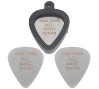 ULDIGI Lot de 4 Médiators pour Guitare Acoustique et Basse Clips en Silicone avec 3 Médiators en Inox Gravés Cœur Triangulaires Épais pour Accessoires de Guitare Usage Scène