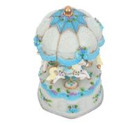 ULDIGI manège tournant avec des lumières décoration Maison décor Musical pour Table de Vacances manège Musical pour Filles Figurine Musicale Cheval Vintage Blue