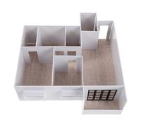 ULDIGI Maquette D'appartement 1:50 en Abs et Acrylique Vue en Coupe Claire, Montage DIY Facile pour Éducation Architecturale et Projets D'aménagement