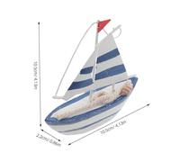 ULDIGI Miniature Modèle Voilier Bois Décor de Bureau Nautique Polyvalent Ornement Bateau à Voile pour Étagère et Centre de Table Style Méditerranéen Rustique Bleu