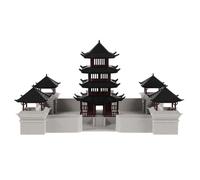 ULDIGI Miniature Pavilion Model for Aquarium and Bonsai Plastic Ancient Chinese Architecture Figurine Compact Fish Tank Ornament for Terrarium and Tabletop Decor