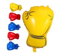 ULDIGI Pack de 6 Ballons en Aluminium Mitaines de Boxe pour Décoration Anniversaire Garçon Couleurs Vives pour Événement Sportif ou Soirée Catch