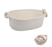 ULDIGI Panier de Rangement en Corde de Coton Tressée, Petit Panier Décoratif Blanc, Multifonction pour Chambre et Salle de Bain, Organisateur de Table