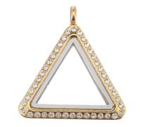 ULDIGI Pendentif Photo Triangle Alliage avec Strass Ouverture DIY Bijou Personnalisable sans Chaîne pour Création Collier ou Porte-clés Cadeau pour Ados et Adultes