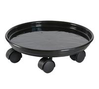 ULDIGI Plateau de Pot de Fleurs à roulettes Noir en Plastique | Base Ronde pour Intérieur et Extérieur, Support pour Grands Vases et Objets Lourds, Protège le Sol