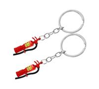 ULDIGI Porte-clés Extincteur 2pcs en Métal Rouge Pendentif pour Paquet Et Clé Accessoire Décoratif Design Unique Et Chic Présent pour Pompier Utilisation Quotidienne Et Festive
