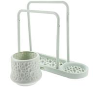 ULDIGI Porte-Éponge Cuisine sans Perçage Support de Torchons Vert Organiseur Évier avec Égouttoir Intégré pour Éponges et Lingettes Rangement Mural Pratique et Résistant