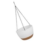 ULDIGI Pot de Fleurs Suspendu Blanc en PP et Fer, Panier pour Plante Suspendue D'intérieur Facile à Installer et Résistant, pour Balcon et Décoration Intérieure