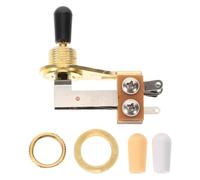 ULDIGI Sélecteur à Bascule 3 Positions en L pour Guitare Électrique Levier Doré 3 Capuchons en Plastique Interrupteur Électrique de Remplacement Accessoire pour Musiciens et