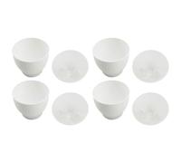 ULDIGI Set de 4 Tasses de Cuisson des Œufs Micro-ondes en Pp Blanc, Accessoires Cuisine pour Préparer des Œufs Vapeur Pratiques et Résistants Four