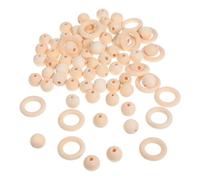 ULDIGI Set de Perles Bois Naturel Brutes et Anneaux Macramé pour Bijoux DIY Couronnes Bracelets et Décorations Artisanales
