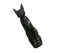 ULDIGI Statuette Chat Égyptien Bastet en Résine Noire, Décoration Intérieure Artisanale pour Table à Sable, Ornement Décoratif pour Maison, Bureau ou Bar, Statue de Chat Ornementale