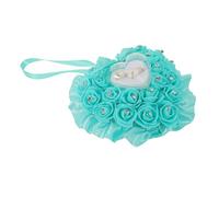 ULDIGI Wedding Ring Box Heart Shape with Rose Décor Elegant Bridal Jewelry Organizer Pillow with Slots for Engagement Proposal and Ceremony