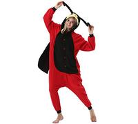 ULEEMARK Adulte Femme Anime Animal Cosplay Halloween Costume Homme Combinaison Pyjama Outfit Nuit Vetements Onesie Soiree de Deguisements Unisexe Coccinelle pour Hauteur 148-187CM