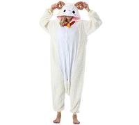 ULEEMARK Adulte Femme Anime Animal Cosplay Halloween Costume Homme Combinaison Pyjama Outfit Nuit Vetements Onesie Soiree de Deguisements Unisexe Mouton L