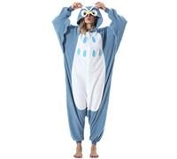 ULEEMARK Adulte Femme Homme Anime Animal Cosplay Halloween Costume Combinaison Pyjama Outfit Nuit Vetements Onesie Soiree de Deguisements Unisexe Chouette S