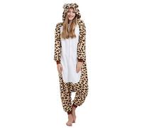 ULEEMARK Adulte Unisexe Anime Animal Costume Cosplay Combinaison Pyjama Outfit Nuit Vetements Onesie Kigurumi Halloween Costume Soiree de Deguisements, Ours Léopard