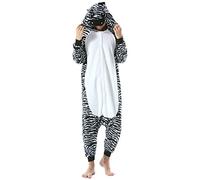 ULEEMARK Adulte Unisexe Anime Animal Costume Cosplay Combinaison Pyjama Outfit Nuit Vetements Onesie Kigurumi Halloween Costume Soiree de Deguisements Zèbre pour Hauteur 148-187CM