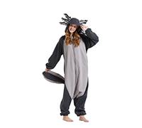 ULEEMARK Adulte Unisexe Onesie Animaux Cosplay Pyjamas Halloween Costume De Carnaval Axolotl Noir-S(148-155CM)