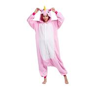 ULEEMARK Licorne Rose Unisexe Anime Kigurumi Adulte Pyjama Femme Onesie Adulte Ado Hivers Couple Halloween Costume Carnaval Combinaison Vêtements De Nuit M