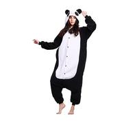 ULEEMARK Panda Souriant Unisexe Anime Kigurumi Adulte Pyjama Femme Onesie Adulte Ado Hivers Couple Halloween Costume Carnaval Combinaison Vêtements De Nuit M