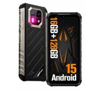 Ulefone Armor 22 Smartphone Incassable Android 15, 16Go RAM+128Go ROM/512Go TF, Écran 6.58" FHD+ 120Hz, Caméra Nocturne 64MP, Batterie 6600mAh 33W, 4G Dual SIM/NFC/IP69K Téléphone Étanche Noir