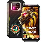 Ulefone Armor 22 Téléphone portable d'extérieur sans contrat, 16 Go + 256 Go + 512 Go, smartphone Android 14, écran 6,58 ", caméra de vision nocturne 64 MP, batterie 6600 mAh, double SIM 4G/NFC/GPS