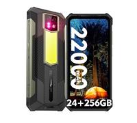 Ulefone Armor 24 Telephone Portable Incassable, 22000mAh 66W, 24Go+256Go+2To Extensible Android 13 Téléphone, 64MP Nocturne Vision, 6.78" FHD+ 120Hz Smartphone, 1000LM Camping Lampe/IP69K/OTG/NFC-Noir