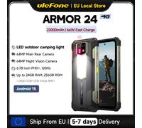 Ulefone Armor 24, téléphone robuste, batterie 22 000 mAh, jusqu'à 24 Go + 256 Go, écran 6,78 pouces 120 Hz, appareil photo 64 MP, NFC, éclairage LED, version internationale Armor 24