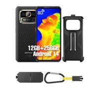 Ulefone Armor 25T Pro Téléphone Portable Incassable 5G avec thermographie, Android 15 Caméra 64MP+50MP, 12Go+256Go/SD-2TB, 6500mAh Batterie Smartphone Incassable, 6,78" FHD+ 120 Hz GPS/NFC/OTG Noir