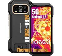 Ulefone Armor 27T Pro Téléphone Portable Incassable 5G avec thermographie, 10600mAh Batterie Smartphone Incassable 24Go+256Go/SD-2TB Android 15 Caméra 64MP+50MP, 6,78" FHD+ 120 Hz GPS/NFC/OTG Noir