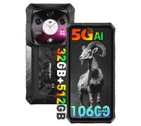 Ulefone Armor 28 Pro Téléphone Portable Incassable 5G, 32Go+512Go/SD-2TB 10600mAh AI Smartphone Caméra 50MP + 64MP Vision Nocturne, 6,67" FHD+ 120Hz AMOLED+1,04" sous-écran 3-Slots/GPS/OTG/NFC Noir