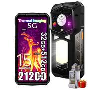 Ulefone Armor 29 Pro Thermal 5G Téléphone Portable Incassable, 32Go+512Go/2To Android 15 Téléphone Débloqué, Imagerie Thermique + 64MP, 21200mAh 120W, 6.67" FHD+ AMOLED Double Écran AI Smartphone
