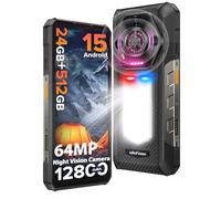 Ulefone Armor 30 24Go+512Go Téléphone Incassable Android 15 Smartphone Incassable 12800mAh/66W Lampe de Camping Étanche 64Mpx Vision Nocturne 6,95" FHD+ Dual SIM 4G, Chantier/GPS/OTG/NFC/2Ans Garantie