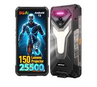 Ulefone Armor 34 Pro Plus IA Smartphone Incassable 5G, 25500mAh Téléphone Portable avec 150-lumens Projecteur, 32Go+512Go Dimensity 7400X, Andoird 15, 6,95"FHD+, 64MP Vision Nocturne/Camping Lampe/OTG