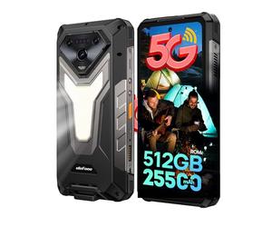 Ulefone Armor 34 Téléphone Portable Incassable 5G, 32Go+512Go/SD-2To 25500mAh 66W AI Smartphone 50MP + 64MP Vision Nocturne, 6,95" FHD+ 120Hz Android 15/1100LM LED/3-Slots/4 IR LEDs Design/OTG/NFC