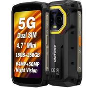 Ulefone Armor Mini 20 Pro 5G Smartphone Incassable, Taille de Paume, 16Go+256Go, Batterie 6200mAh Recharge sans Fil, Caméra Vision Nocturne 64MP+50MP, 4,7" HD+90Hz, IP68 Étanche Android 14, NFC GPS