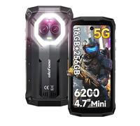 Ulefone Armor Mini 20 Pro Téléphone Portable Incassable, 16Go + 256Go/2To, Caméra 50MP + 32MP, 6200mAh Batterie Android 14, 4.7" HD+ OTG/NFC/GPS/IP68 - Noir