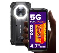 Ulefone Armor Mini 20T Pro 5G 4.7" Imagerie Thermique Android 14 16 Go + 256 Go 50MP+32MP 6200mAh 33W Dual SIM/NFC/GPS - Noir