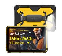 Ulefone Armor Pad 2 Tablette Tactile 750LM Camping Lampe, 11.0 Pouces, 2.4K FHD+, Android 13, 18600mAh 33W, 16Go+256Go(TF 2To) IP68 Tablet, 48MP+16MP, Solide IP68/IP69K/GPS/NFC/OTG/G99/4G LTE/5G WiFi