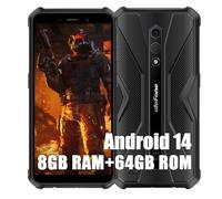 Ulefone Armor X12 Pro Telephone Portable Incassable, Android 14 Smartphone Débloqué, 8Go+64Go, 4860mAh, Octa-Core, 13MP+8MP, 5.45" Smartphone Etanche, Dual SIM 4G/GPS/NFC/Face ID/FM/OTG, Noir