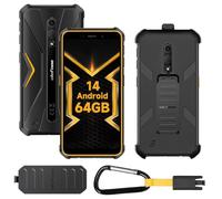 Ulefone Armor X12 Pro Telephone Protable Incassable Android 14, 8Go+64Go ROM/TF-256Go,13MP+8MP Caméra, 4860mAh Batterie, 5,45''HD+, Octa Core Smartphone Incassable, Dual SIM/Face ID/NFC/GPS, Orange