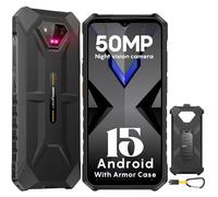 Ulefone Armor X13 Telephone Incassable Android 15, 12Go+64 Go ROM/SD 256Go, Écran 6.52"HD+, 6320mAh, 50MP+24MP Vision Nocturne, Smartphone Incassable 4G Dual SIM/NFC/Fingerprint/Face ID/GPS/IP69K-Noir