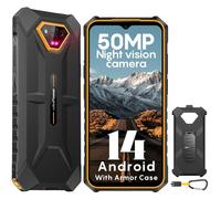 Ulefone Armor X13 Telephone Portable Incassable 12Go+64 Go ROM/SD 256Go, Android 14, Smartphone Débloqué 50MP+24MP Vision Nocturne, 6.52" HD+, 6320mAh, 4G Dual SIM/NFC/Fingerprint/Face ID/GPS/IP69K