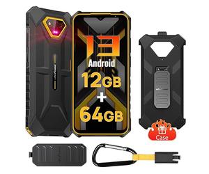 Ulefone Armor X13 Telephone Portable Incassable Android 15, Batterie 6320mAh,12Go+64Go/SD 256Go,Smartphone Incassable, 50MP+24MP Nocturne Vision, 6,52" HD+, 4G Dual SIM/Face ID/GPS/NFC/Orange